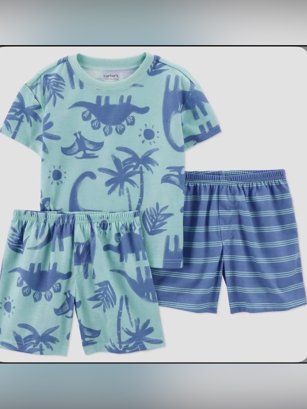 NWT Carter’s 3 Piece Pajama Set Dinosaurs Blue 3T